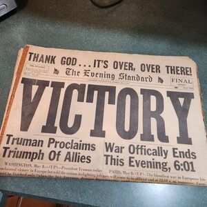 Vintage May 8 1945 The Evening Standard Newspaper Edition